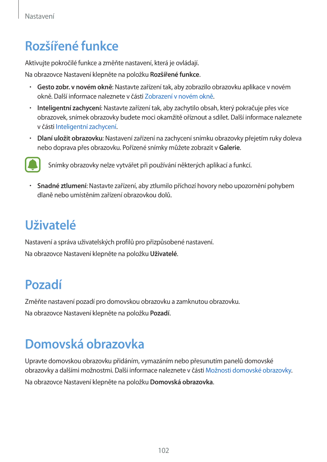 Samsung SM-T815NZWEEUR, SM-T815NZWEDBT, SM-T815NZWEXEO, SM-T815NZWEVDH, SM-T815NZWETMH Rozšířené funkce, Uživatelé, Pozadí 