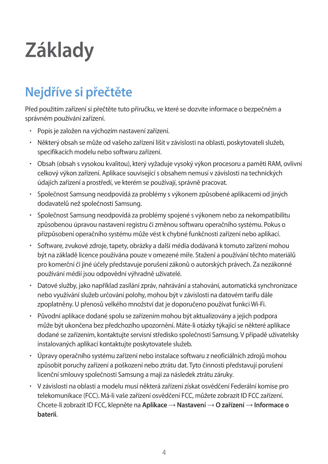 Samsung SM-T815NZWEATO, SM-T815NZWEDBT, SM-T815NZWEXEO, SM-T815NZWEVDH, SM-T815NZWETMH manual Základy, Nejdříve si přečtěte 