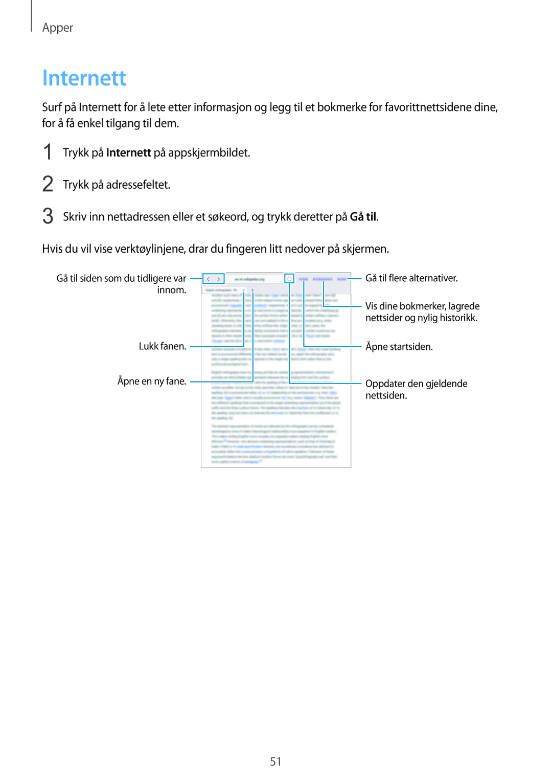 Samsung SM-T815NZWENEE manual Internett 