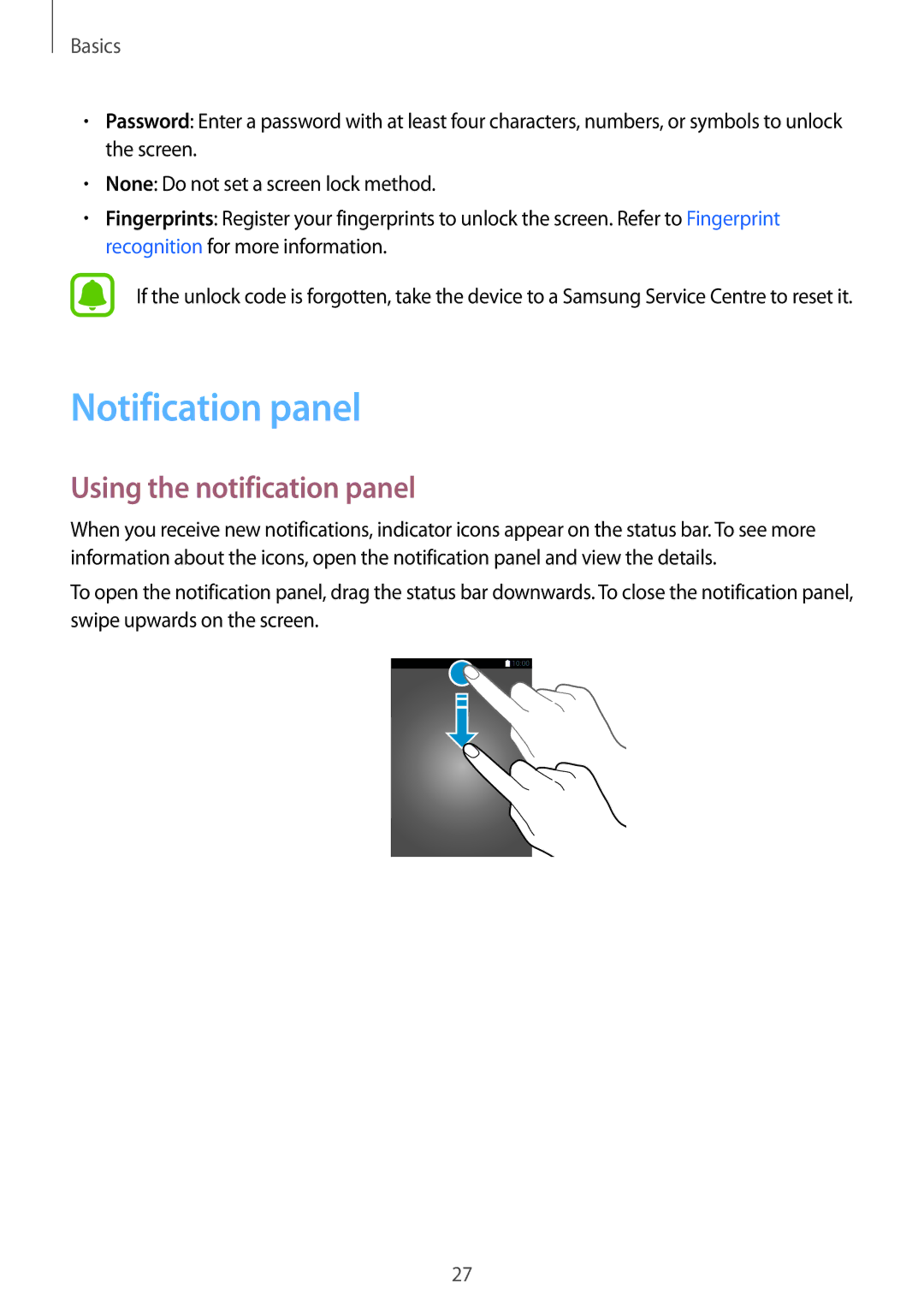 Samsung SM-T719NZKEXEZ, SM-T819NZKEDBT, SM-T719NZKEDBT, SM-T719NZWEDBT manual Notification panel, Using the notification panel 