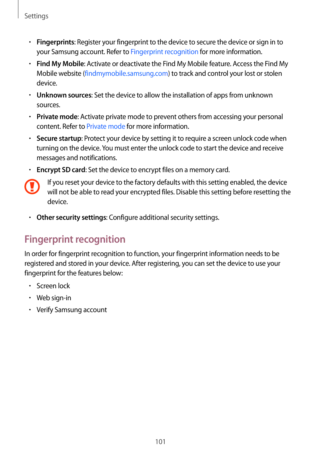 Samsung SM-T819NZWEDBT, SM-T819NZKEDBT, SM-T719NZKEDBT, SM-T719NZWEDBT, SM-T819NZWEXEF, SM-T719NZWEXEF Fingerprint recognition 