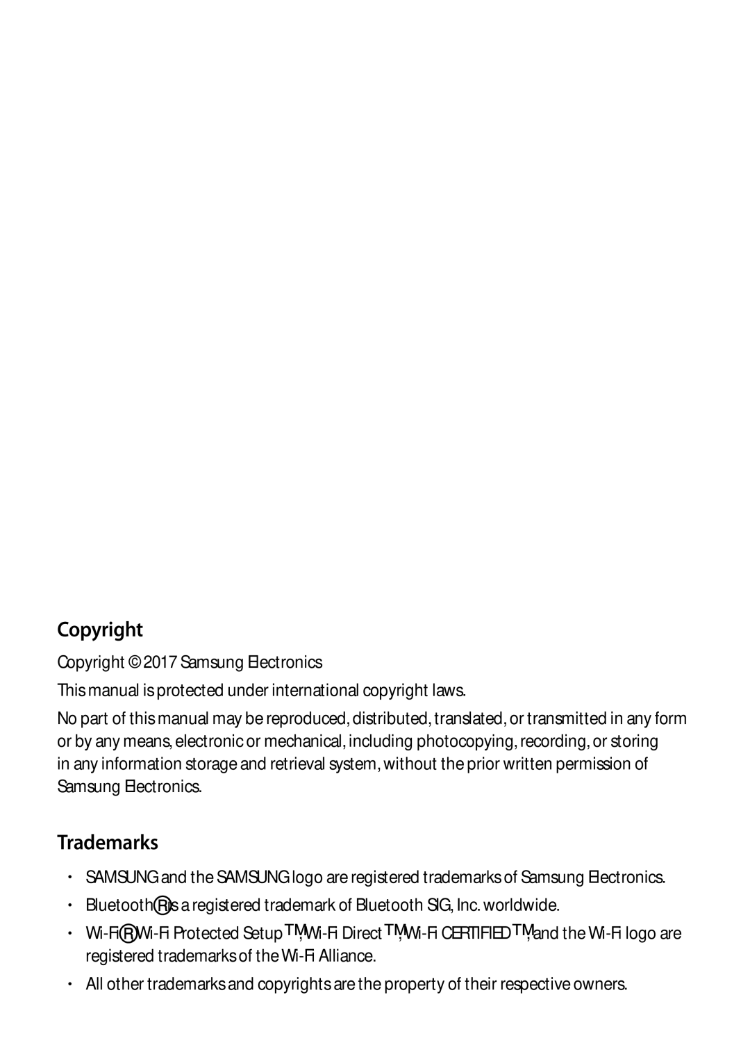 Samsung SM-T819YZWEXXV, SM-T819NZKEDBT, SM-T719NZKEDBT, SM-T719NZWEDBT, SM-T819NZWEDBT, SM-T819NZWEXEF Copyright, Trademarks 