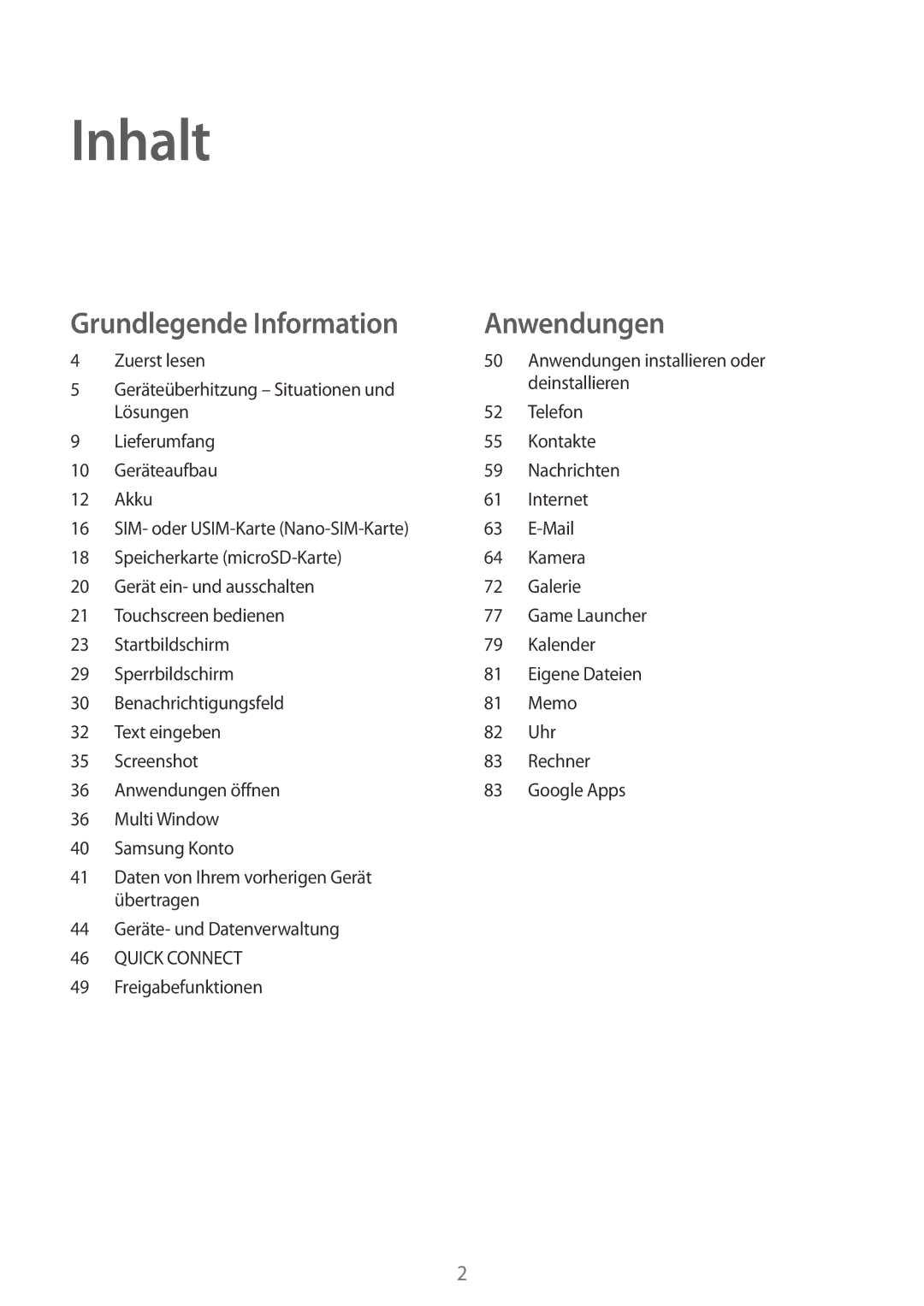 Samsung SM-T719NZWEDBT, SM-T819NZKEDBT, SM-T719NZKEDBT, SM-T819NZWEDBT manual Zuerst lesen, Mail, Freigabefunktionen 