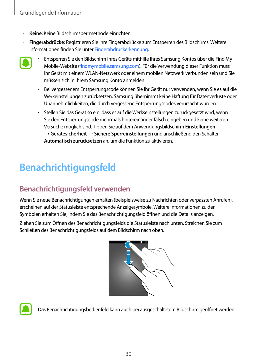 Samsung SM-T719NZWEDBT, SM-T819NZKEDBT, SM-T719NZKEDBT, SM-T819NZWEDBT manual Benachrichtigungsfeld verwenden 