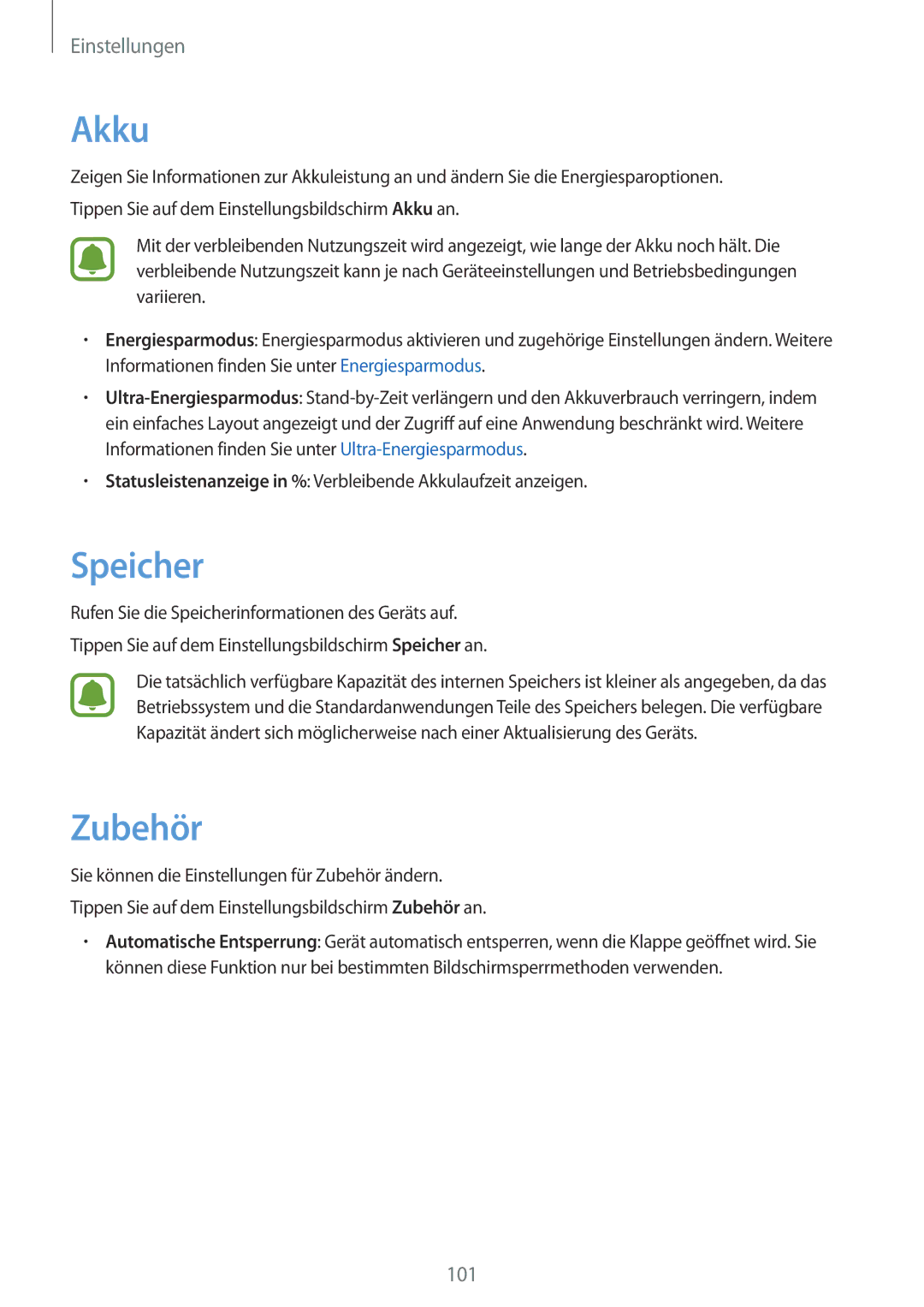 Samsung SM-T719NZKEDBT, SM-T819NZKEDBT, SM-T719NZWEDBT, SM-T819NZWEDBT manual Speicher, Zubehör 