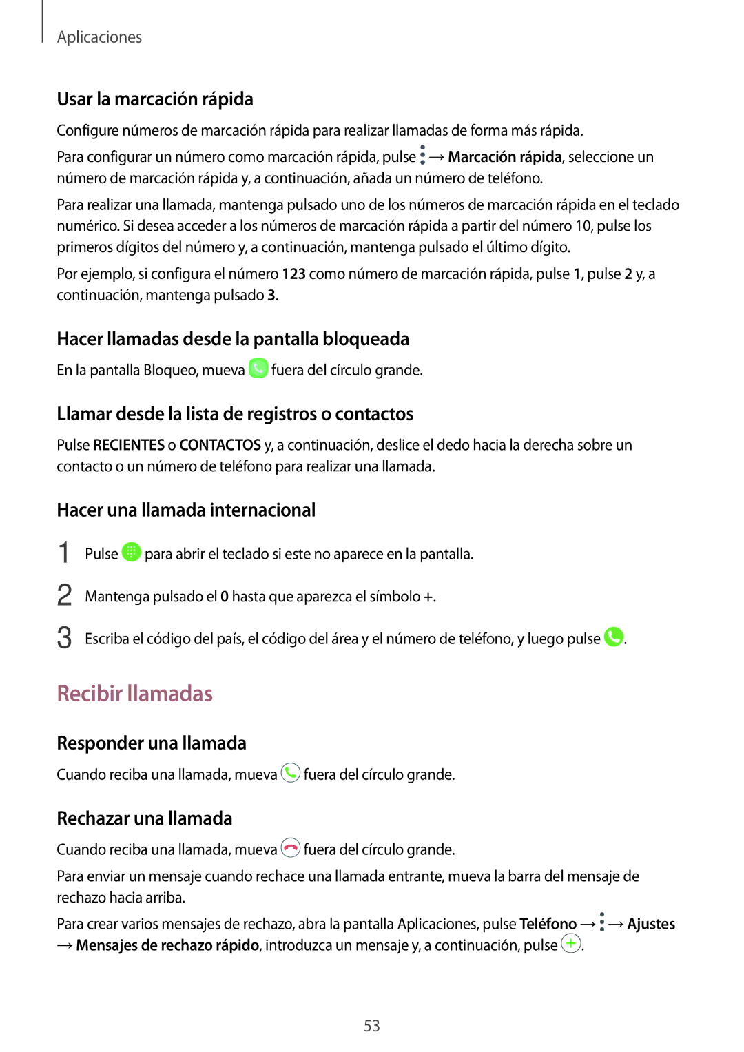 Samsung SM-T719NZWEPHE, SM-T819NZKEPHE, SM-T819NZWEPHE, SM-T719NZKEPHE manual Recibir llamadas 