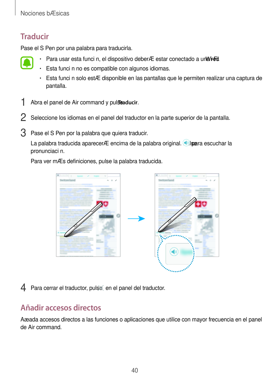 Samsung SM-T820NZKAPHE, SM-T820NZSAPHE manual Traducir, Añadir accesos directos 