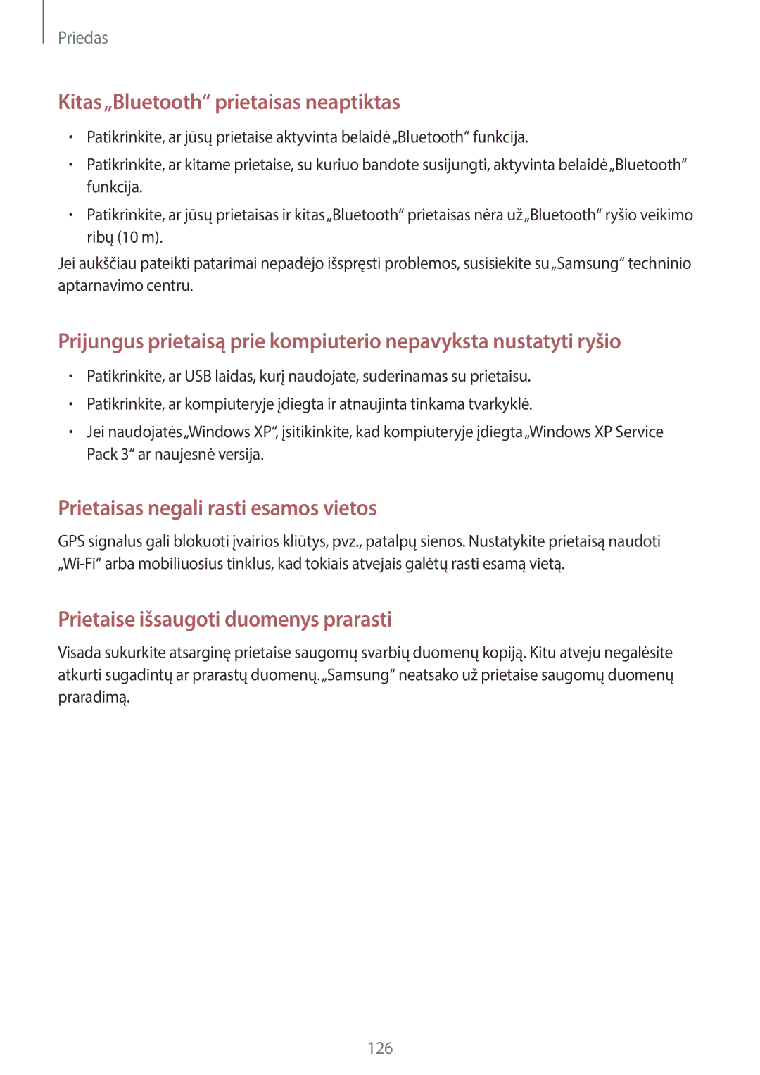 Samsung SM-T820NZKASEB manual Kitas„Bluetooth prietaisas neaptiktas 