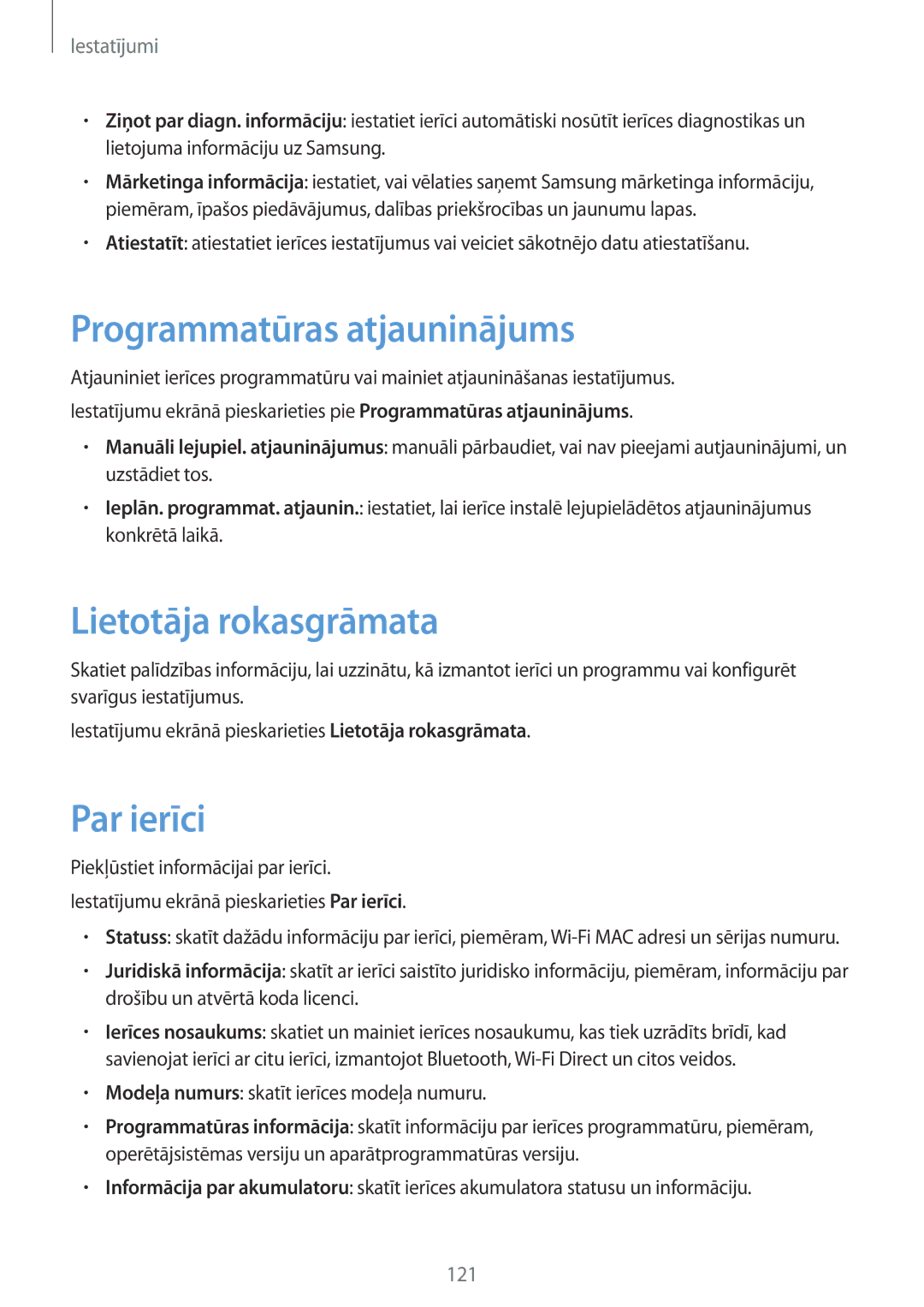 Samsung SM-T820NZKASEB manual Programmatūras atjauninājums, Lietotāja rokasgrāmata, Par ierīci 