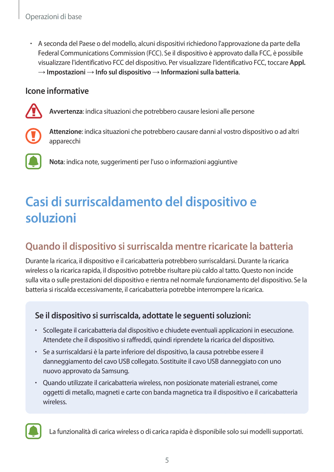 Samsung SM-T820NZKAITV, SM-T820NZSAITV manual Casi di surriscaldamento del dispositivo e soluzioni, Icone informative 