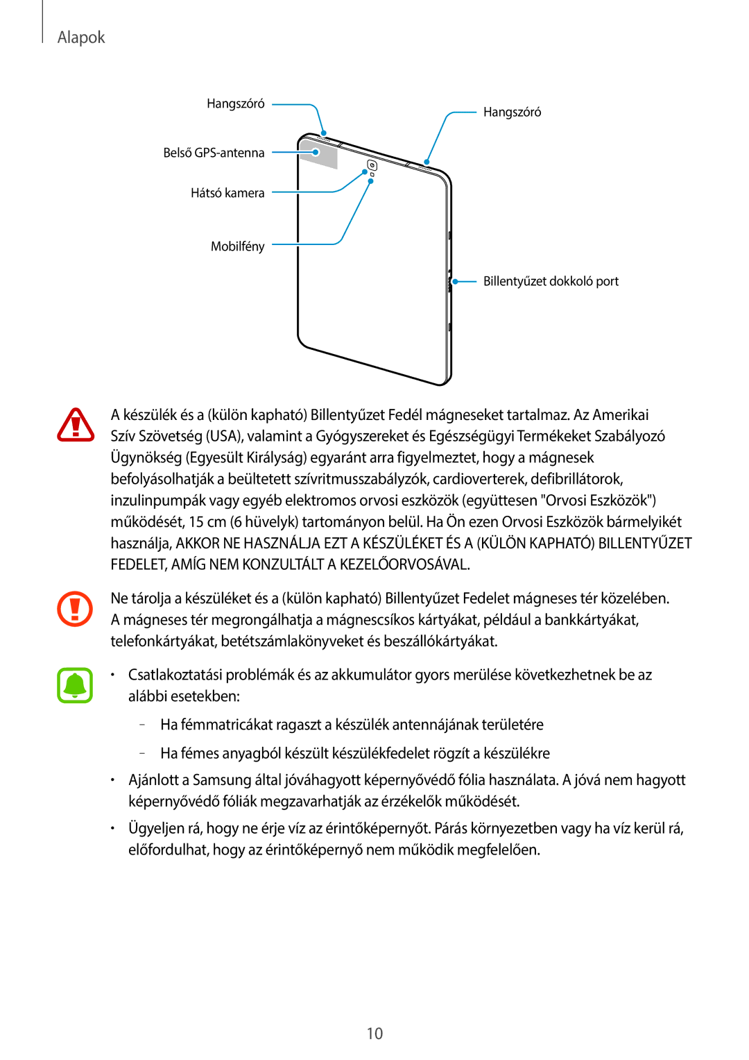 Samsung SM-T820NZSAXEH manual Hátsó kamera 