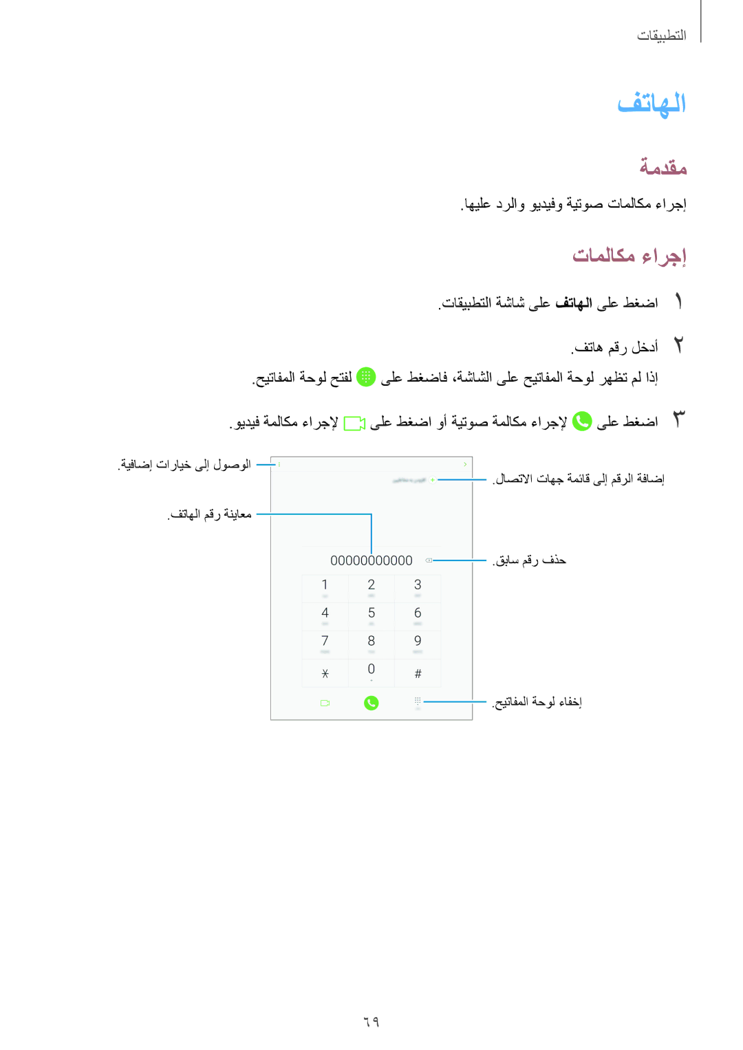 Samsung SM-T825NZKAKSA manual فتاهلا, تاملاكم ءارجإ 