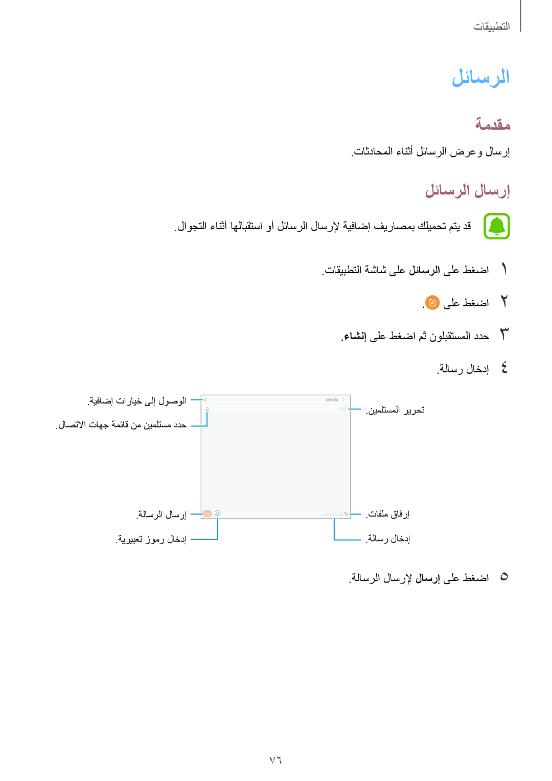 Samsung SM-T825NZKAKSA manual لئاسرلا لاسرإ 