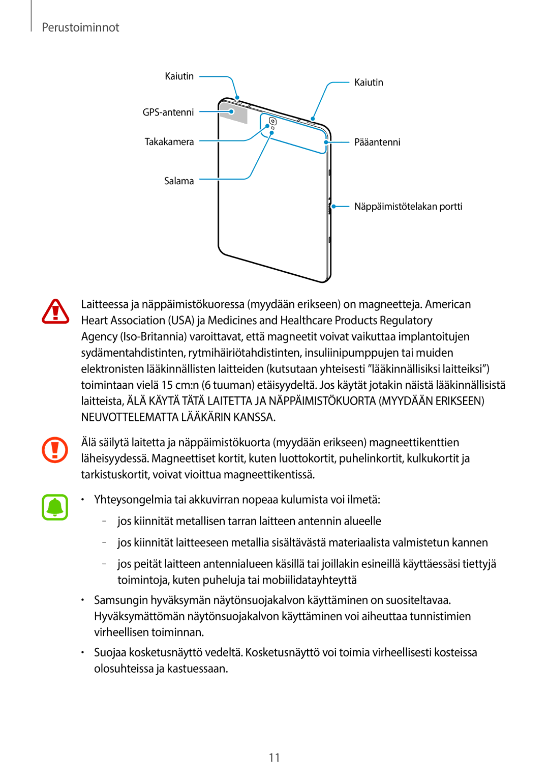 Samsung SM-T825NZSANEE, SM-T825NZKANEE manual Kaiutin 