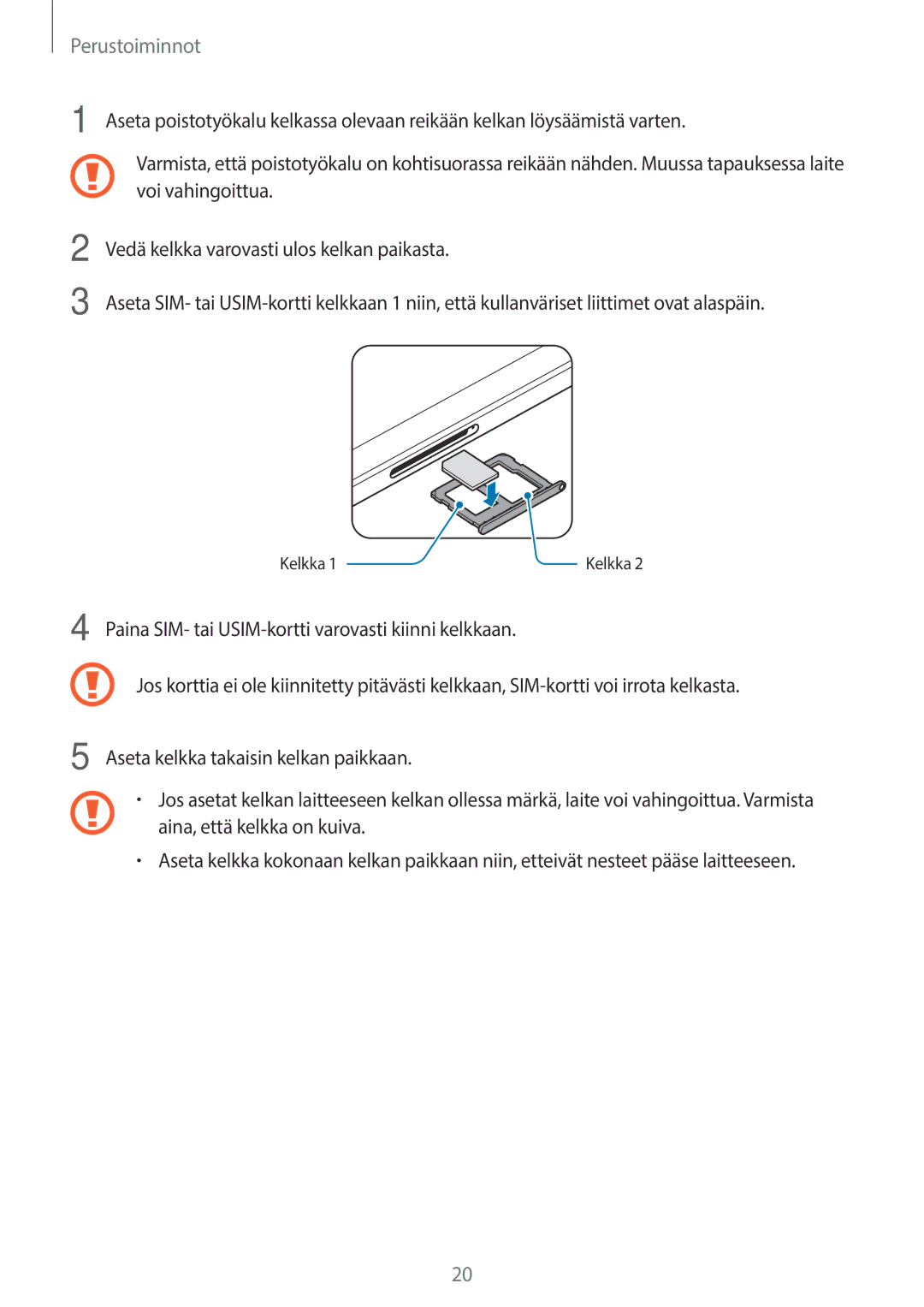 Samsung SM-T825NZKANEE, SM-T825NZSANEE manual Kelkka 