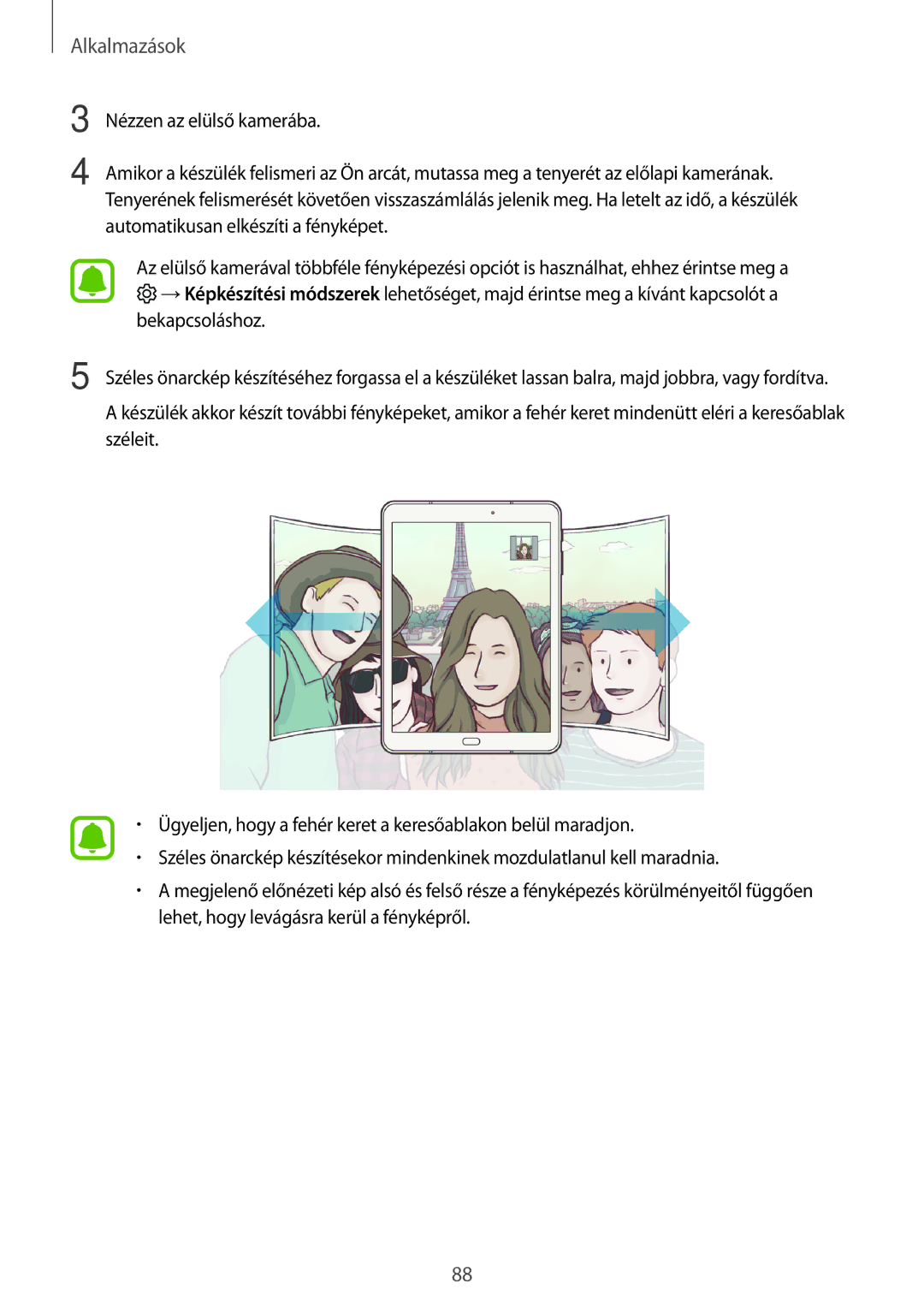 Samsung SM-T825NZKAXEH manual Alkalmazások 