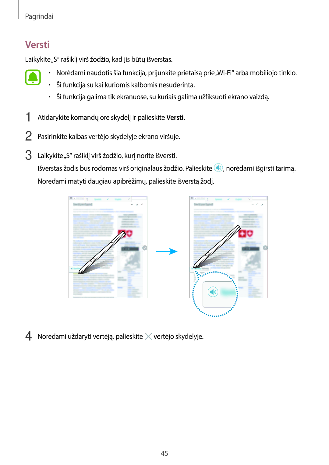 Samsung SM-T825NZKASEB, SM-T825NZSASEB manual Versti 