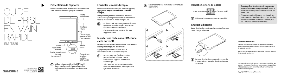 Samsung SM-T825NZSADBT, SM-T825NZKADBT, SM-T825NZSAXEF, SM-T825NZKAXEF, SM-T825NZSAITV, SM-T825NZKAITV manual SM-T825 SM-T825Y 