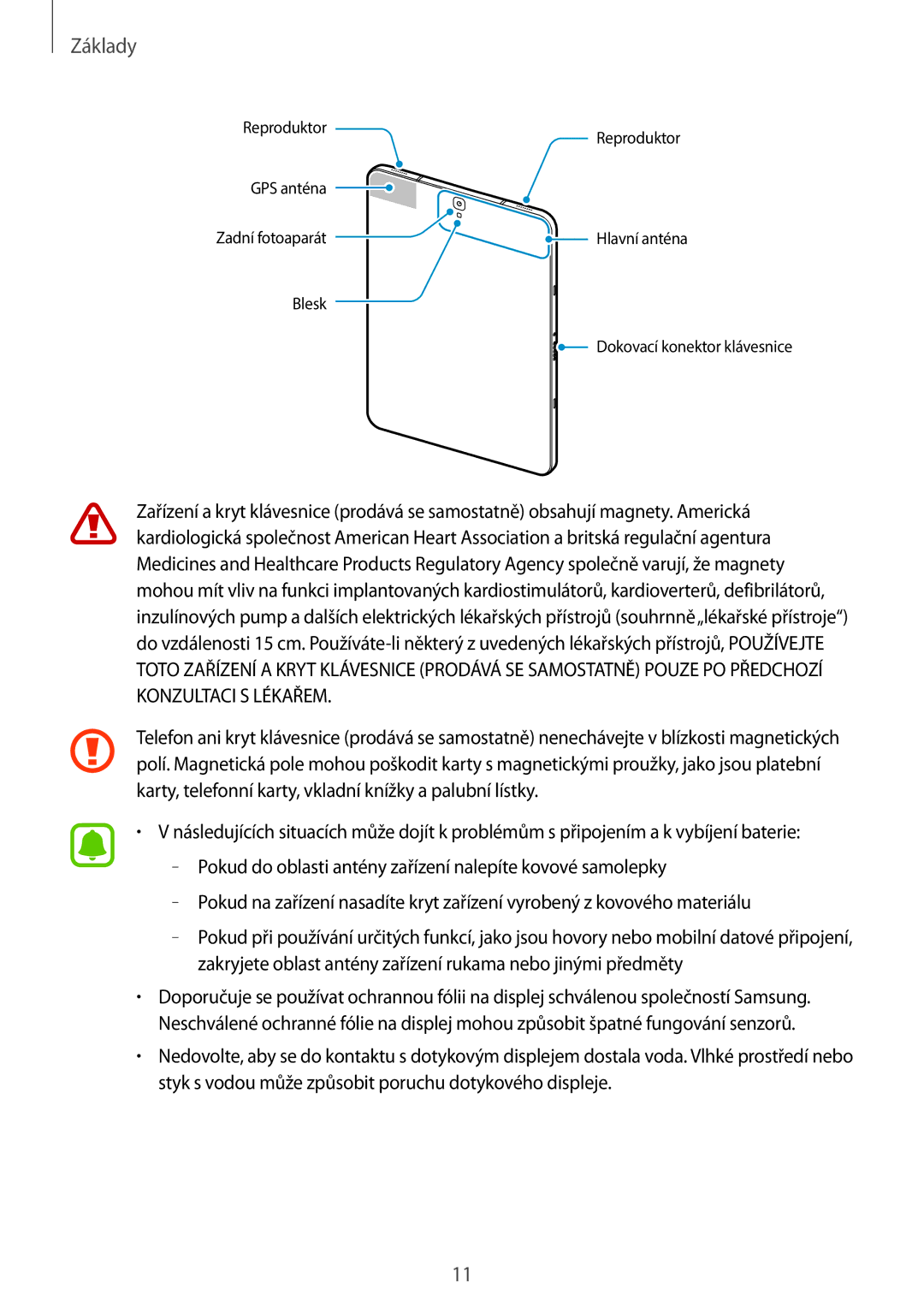 Samsung SM-T825NZKAXEZ, SM-T825NZSAXEZ manual Reproduktor GPS anténa 