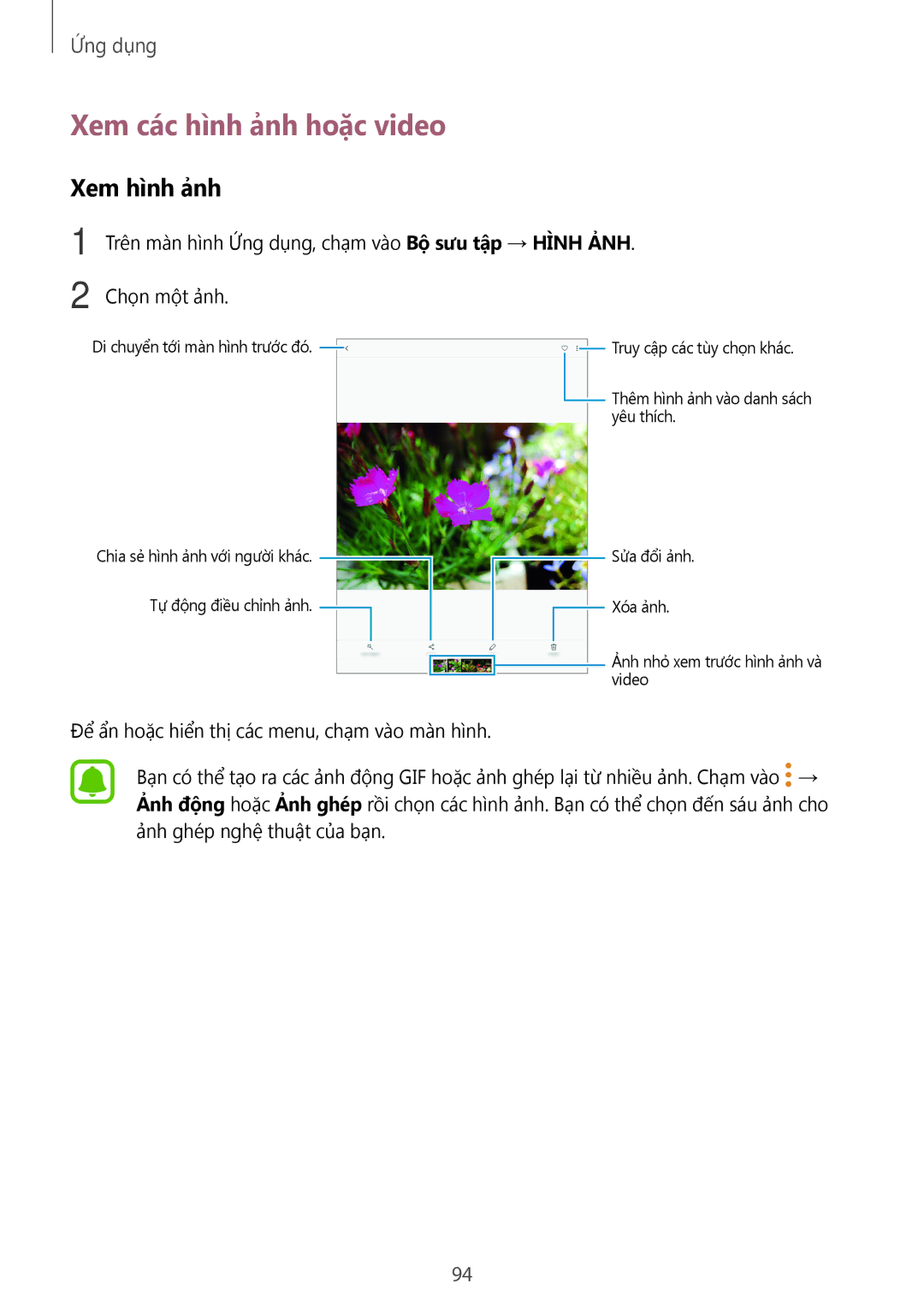 Samsung SM-T825YZSAXXV manual Xem các hình ảnh hoặc video, Xem hình ảnh 