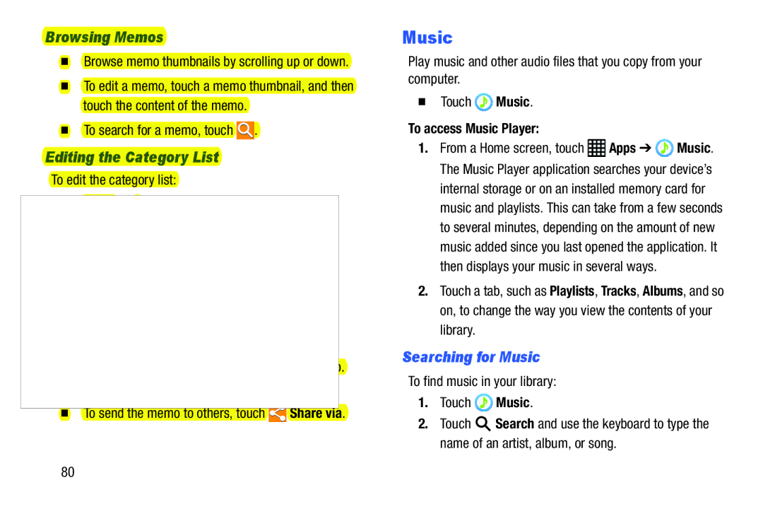 Samsung SM-T9000ZWAXAR user manual Music 