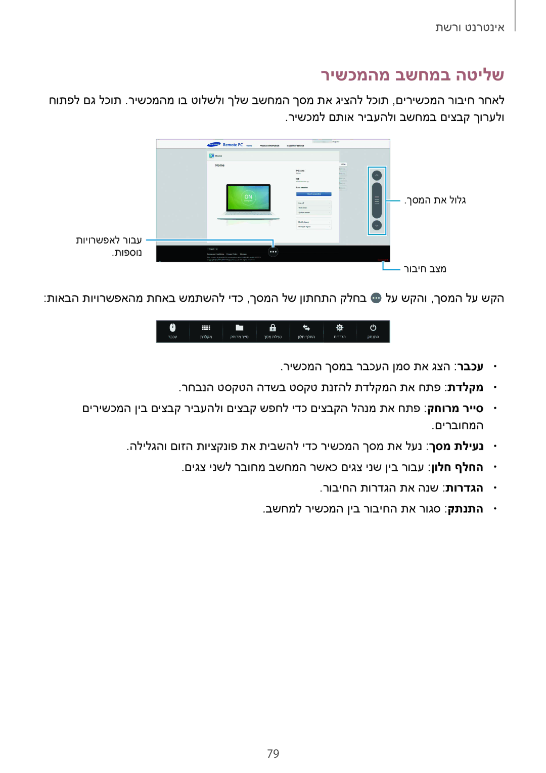 Samsung SM-T9000ZWAILO, SM-T9000ZKAILO manual רישכמהמ בשחמב הטילש 