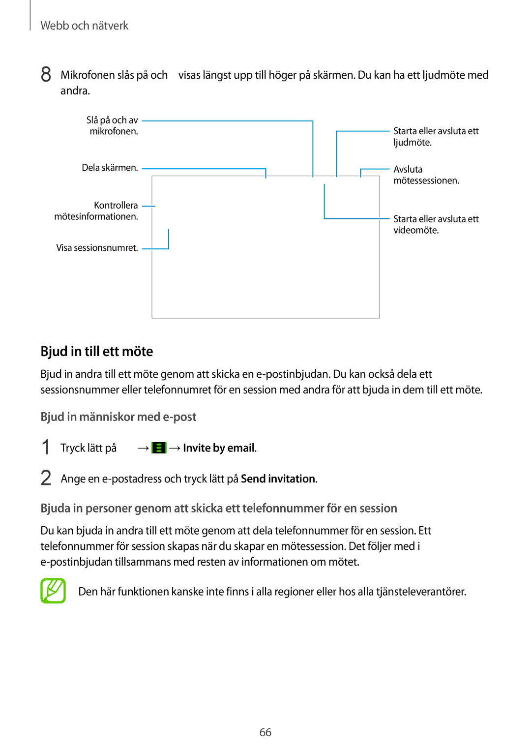 Samsung SM-T9000ZKANEE, SM-T9000ZWANEE manual Bjud in till ett möte 