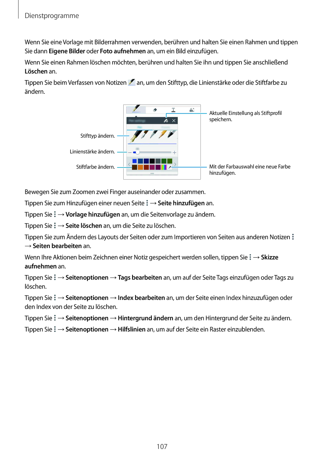 Samsung SM-T9000ZKAXEF, SM-T9000ZWADBT, SM-T9000ZKADBT manual 107 