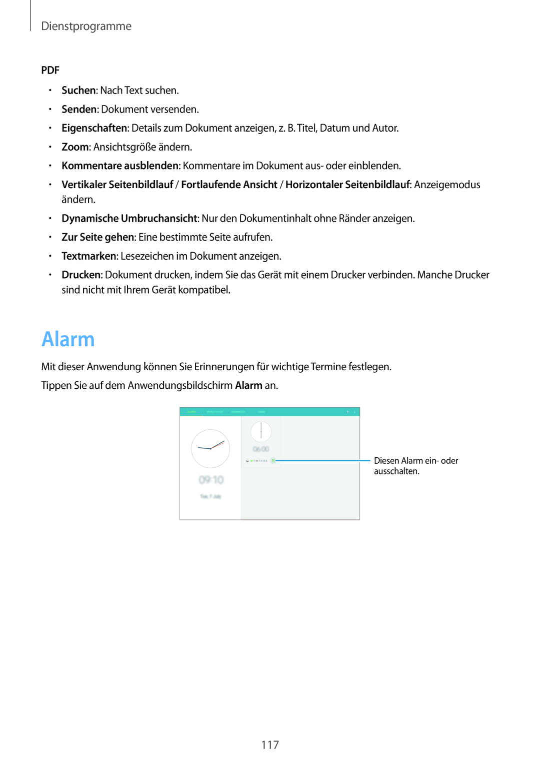 Samsung SM-T9000ZWADBT, SM-T9000ZKADBT, SM-T9000ZKAXEF manual Alarm 