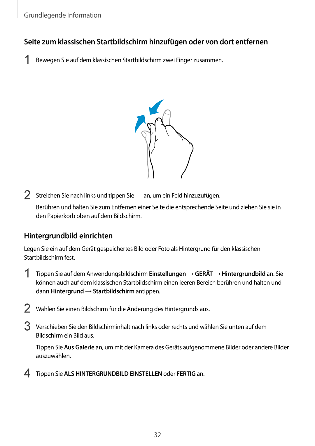 Samsung SM-T9000ZKAXEF, SM-T9000ZWADBT, SM-T9000ZKADBT manual Hintergrundbild einrichten 