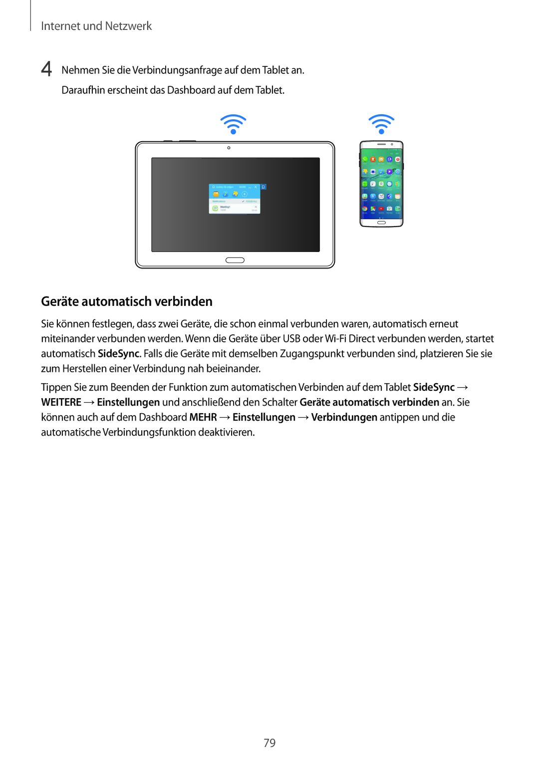 Samsung SM-T9000ZKADBT, SM-T9000ZWADBT, SM-T9000ZKAXEF manual Geräte automatisch verbinden 