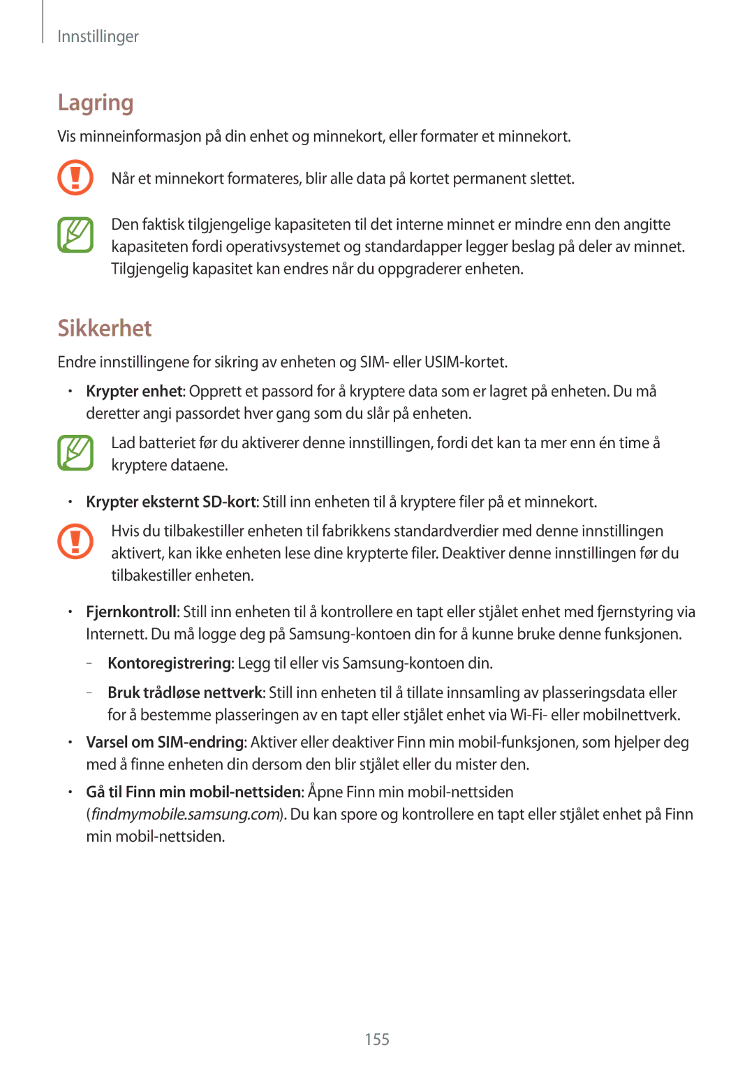 Samsung SM-T9050ZWANEE, SM-T9050ZKANEE manual Lagring, Sikkerhet, Kontoregistrering Legg til eller vis Samsung-kontoen din 