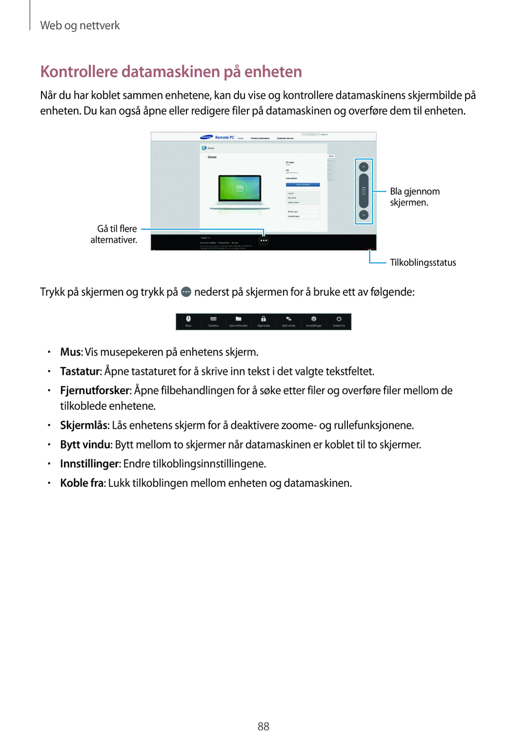 Samsung SM-T9050ZKANEE, SM-T9050ZWANEE manual Kontrollere datamaskinen på enheten 