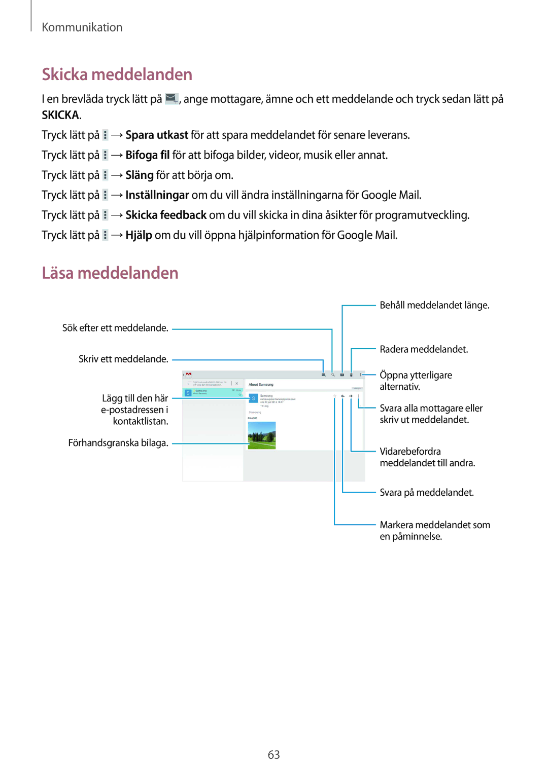 Samsung SM-T9050ZWANEE, SM-T9050ZKANEE manual Skicka 