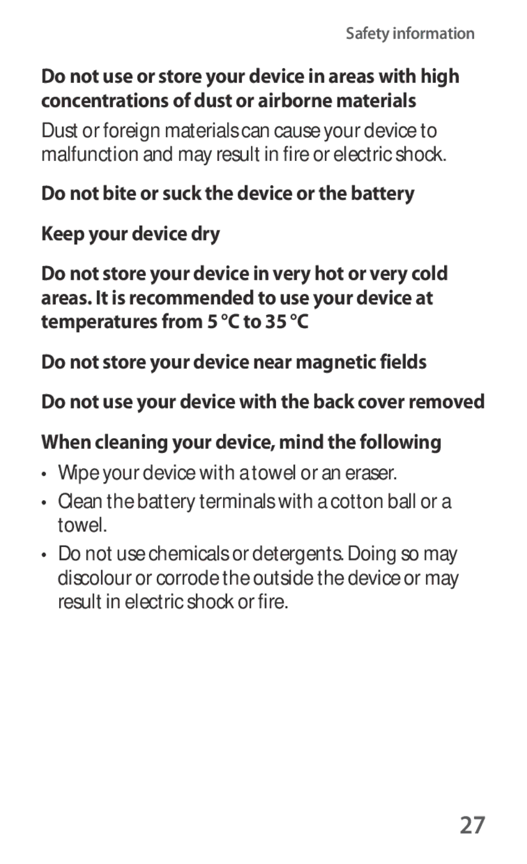 Samsung SM-V101FDWANEE, SM-V101FDWADBT, SM-V101FDWAKSA, SM-V101FDWAPAK manual Do not store your device near magnetic fields 