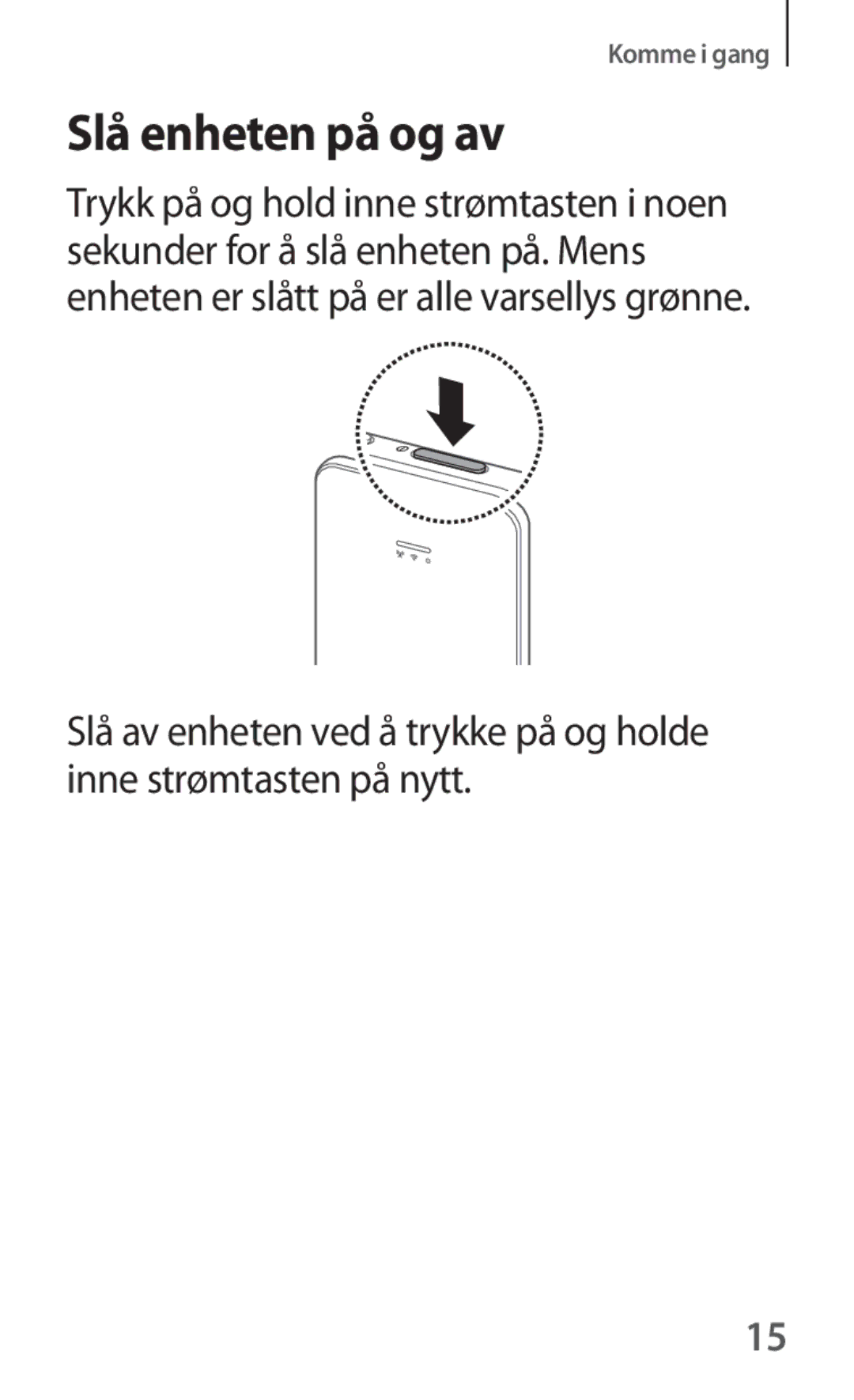 Samsung SM-V101FDWANEE manual Slå enheten på og av 