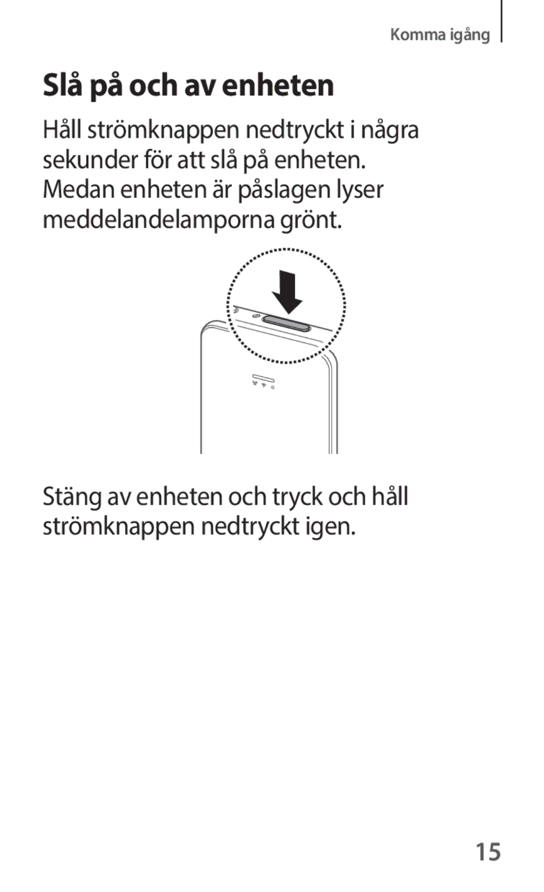 Samsung SM-V101FDWANEE manual Slå på och av enheten 