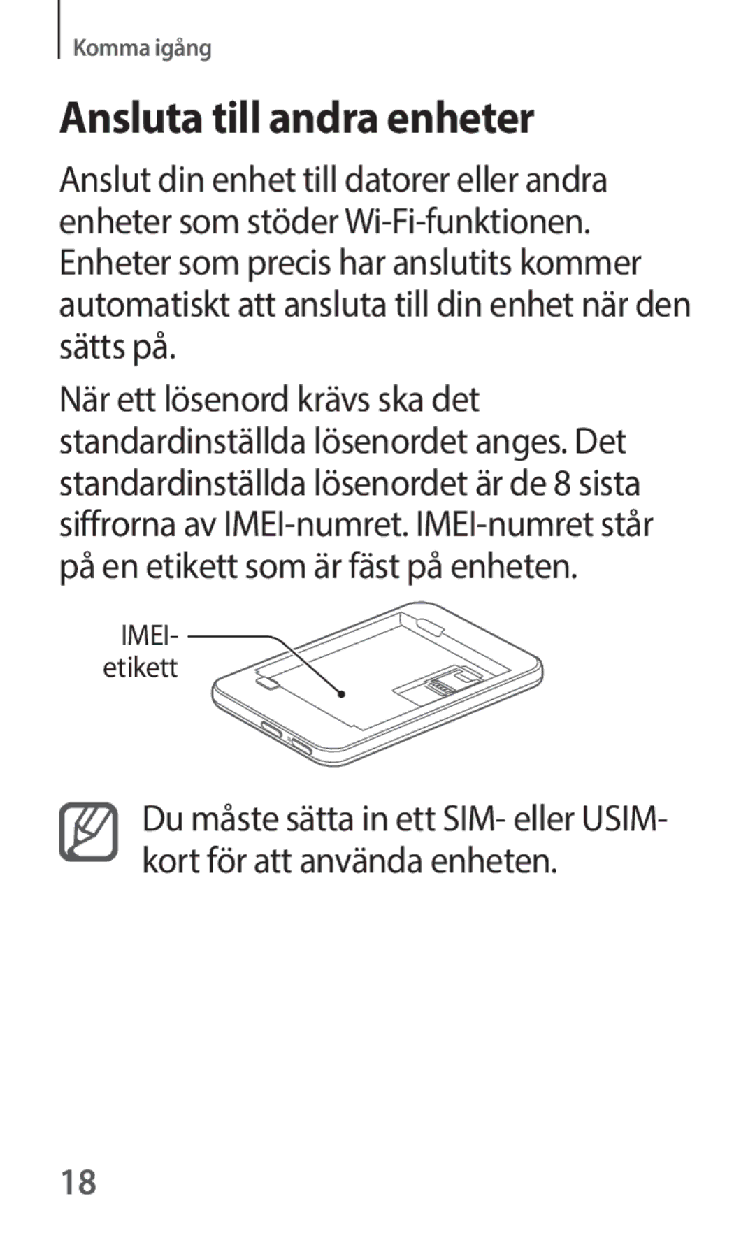 Samsung SM-V101FDWANEE manual Ansluta till andra enheter 