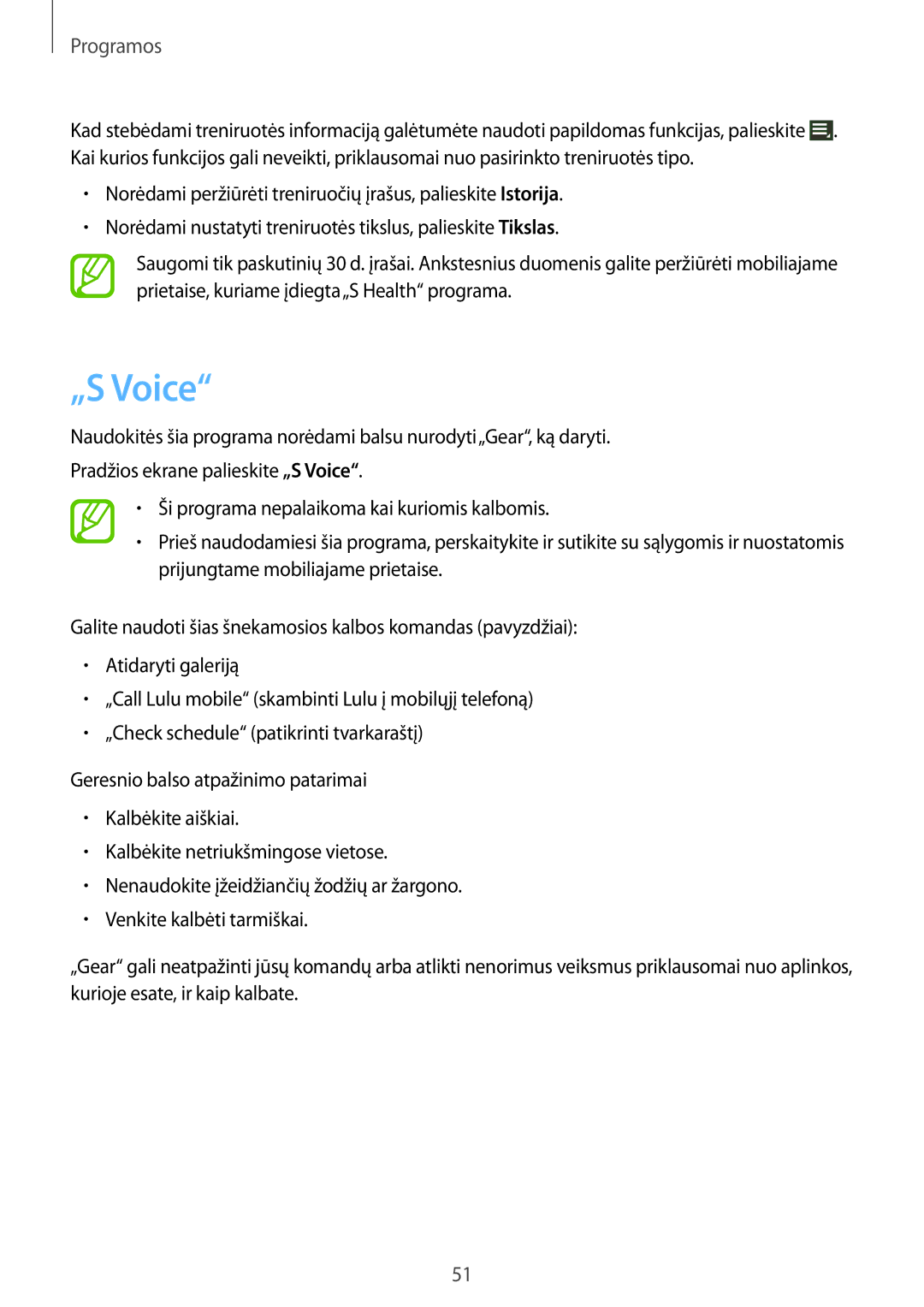 Samsung SM-V7000ZKASEB, SM-V7000WDASEB, SM-V7000ZWASEB, SM-V7000ZOASEB manual „S Voice 