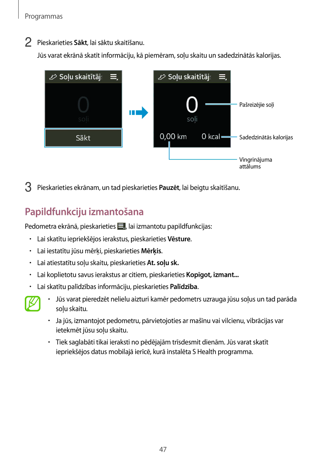 Samsung SM-V7000ZKASEB, SM-V7000WDASEB, SM-V7000ZWASEB, SM-V7000ZOASEB manual Papildfunkciju izmantošana 