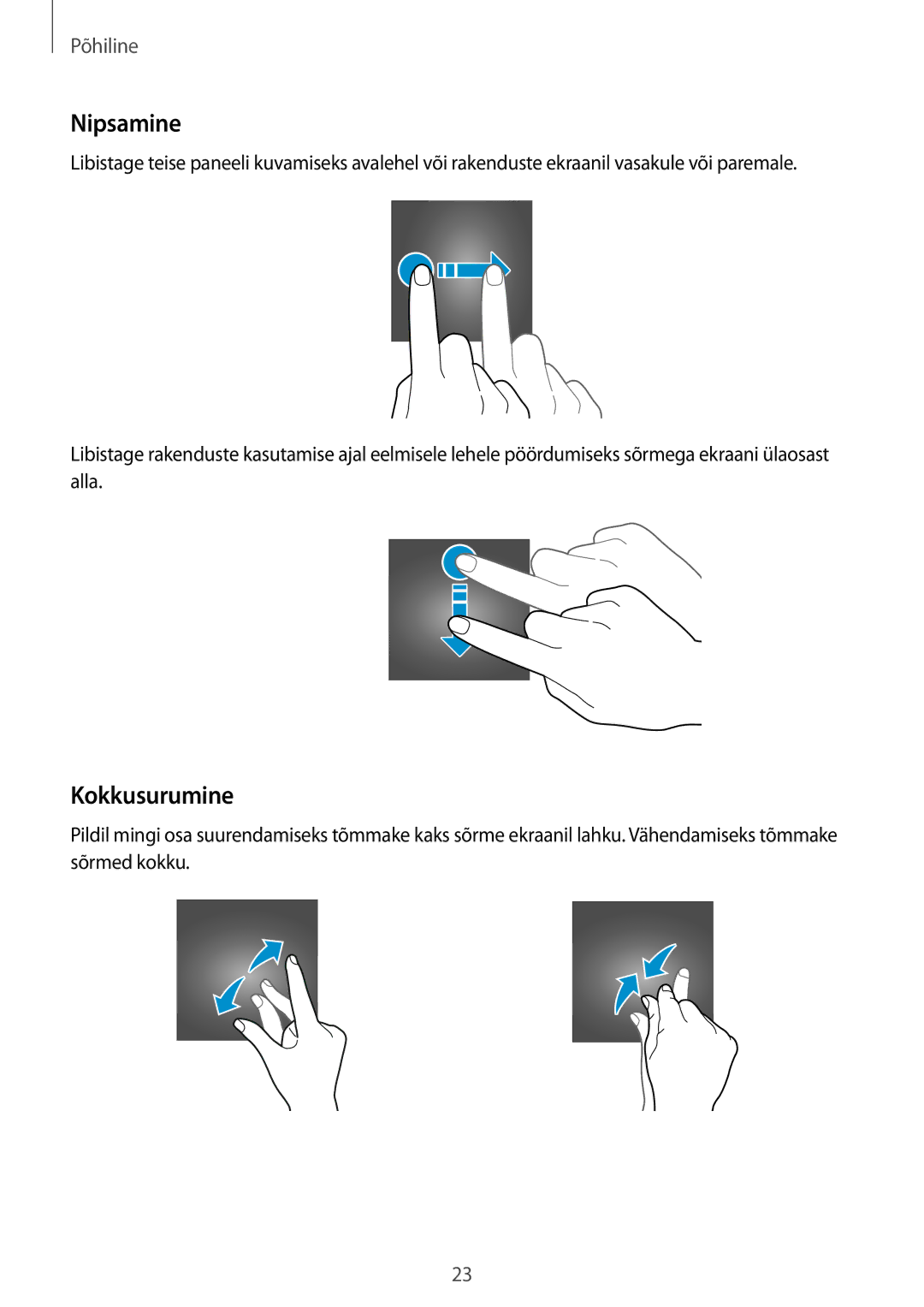 Samsung SM-V7000ZKASEB, SM-V7000WDASEB, SM-V7000ZWASEB, SM-V7000ZOASEB manual Nipsamine, Kokkusurumine 