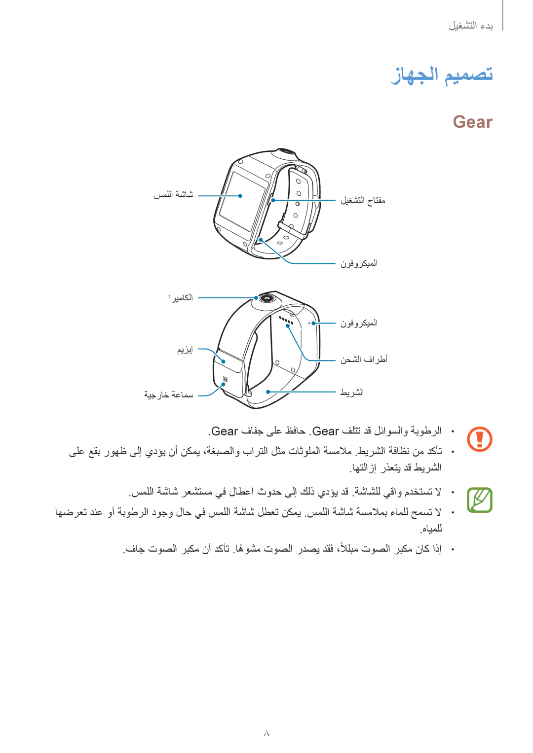 Samsung SM-V7000ZAAKSA, SM-V7000ZAATMC, SM-V7000ZWATMC, SM-V7000ZKAKSA, SM-V7000ZOAKSA, SM-V7000ZOATMC manual زاهجلا ميمصت, Gear 