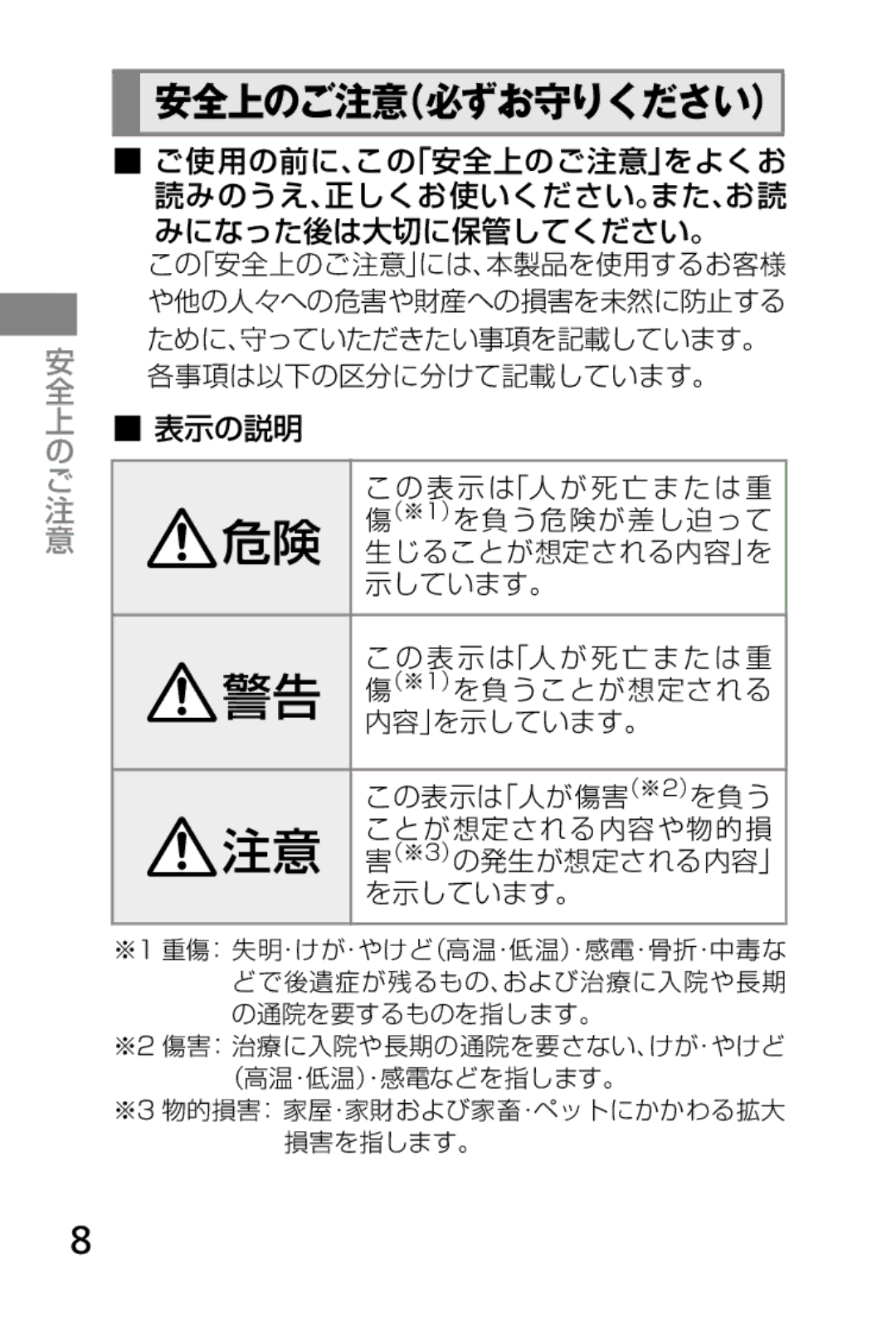 Samsung SM-V7000ZOADCM, SM-V7000ZGAKDI, SM-V7000ZOAKDI, SM-V7000ZAAKDI, SM-V7000ZKADCM, SM-V7000ZGADCM manual 安全上のご注意（必ずお守りください） 