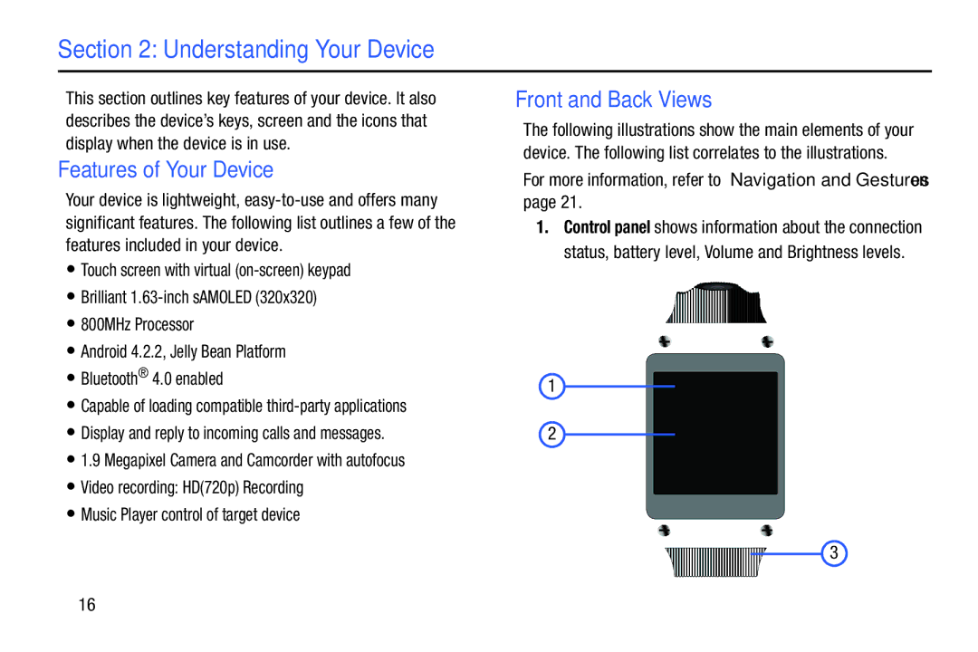 Samsung SM-V7000ZKAXAR user manual Understanding Your Device, Features of Your Device, Front and Back Views 