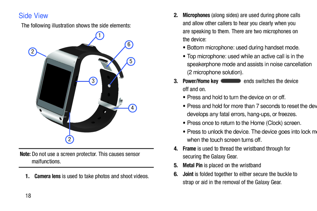 Samsung SM-V7000ZKAXAR user manual Side View, Power/Home key ends switches the device off and on 