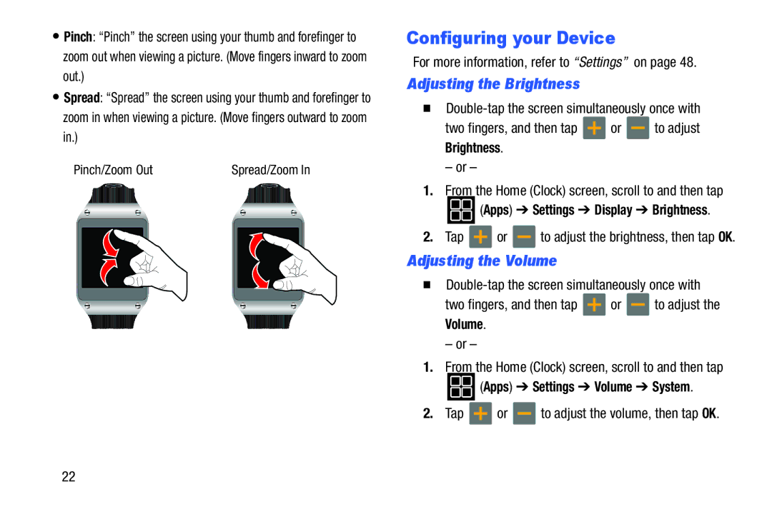 Samsung SM-V7000ZKAXAR user manual Configuring your Device, Adjusting the Brightness, Adjusting the Volume 