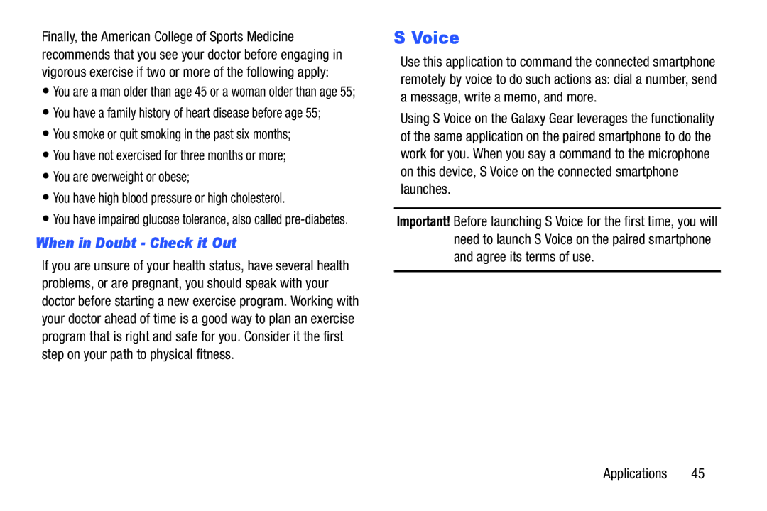 Samsung SM-V7000ZKAXAR user manual Voice, When in Doubt Check it Out 