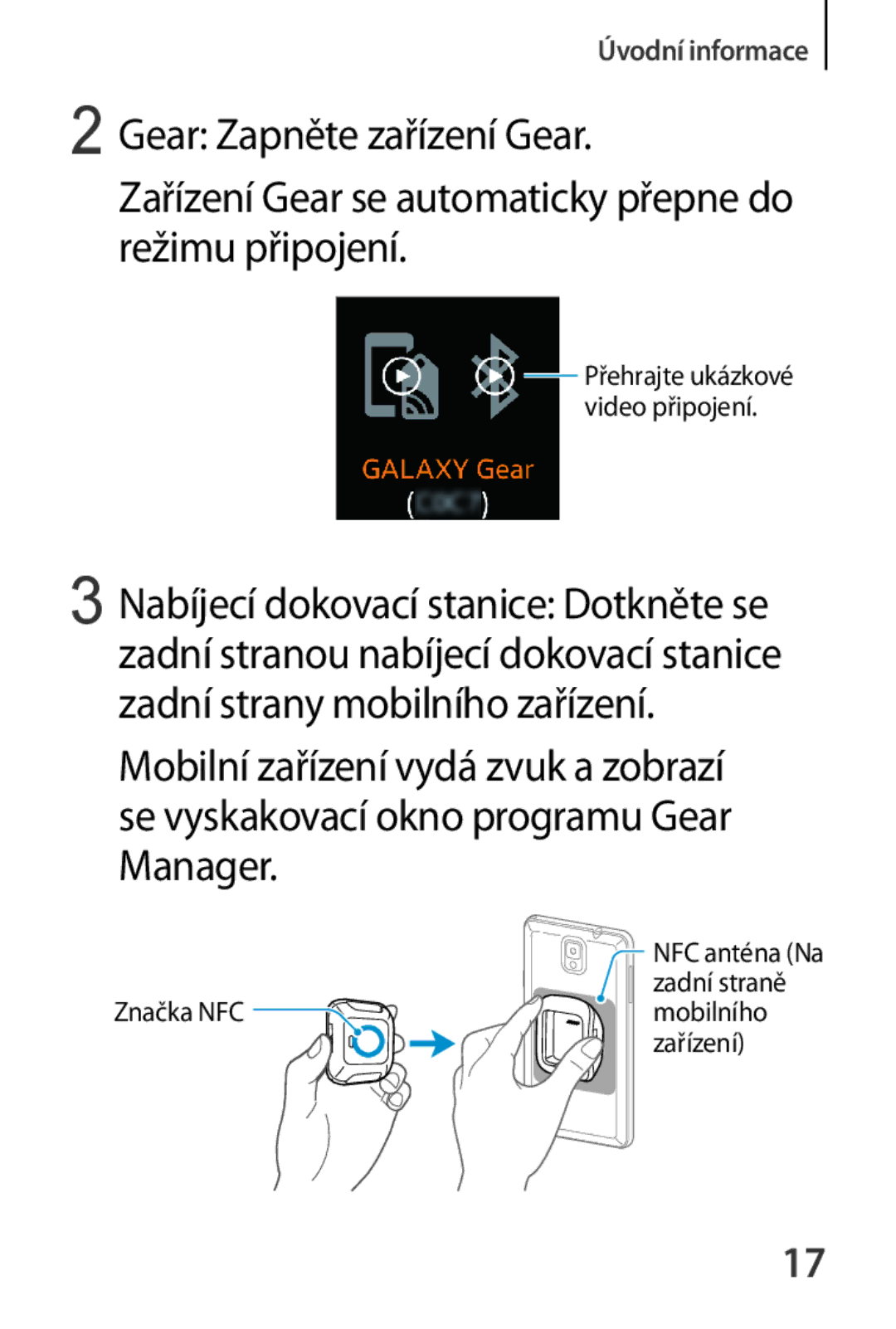 Samsung SM-V7000ZOAXSK, SM-V7000ZKAXEO, SM-V7000ZKAEUR, SM-V7000ZKAATO manual Značka NFC Zadní straně Mobilního Zařízení 