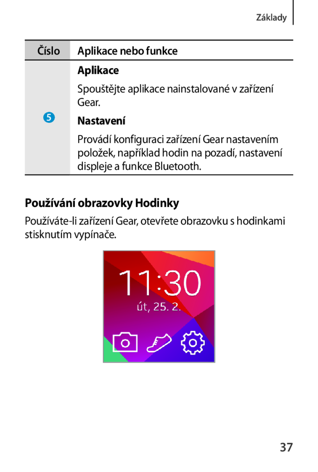 Samsung SM-V7000ZOAAUT, SM-V7000ZKAXEO, SM-V7000ZKAEUR, SM-V7000ZKAATO manual Používání obrazovky Hodinky,  5 Nastavení 