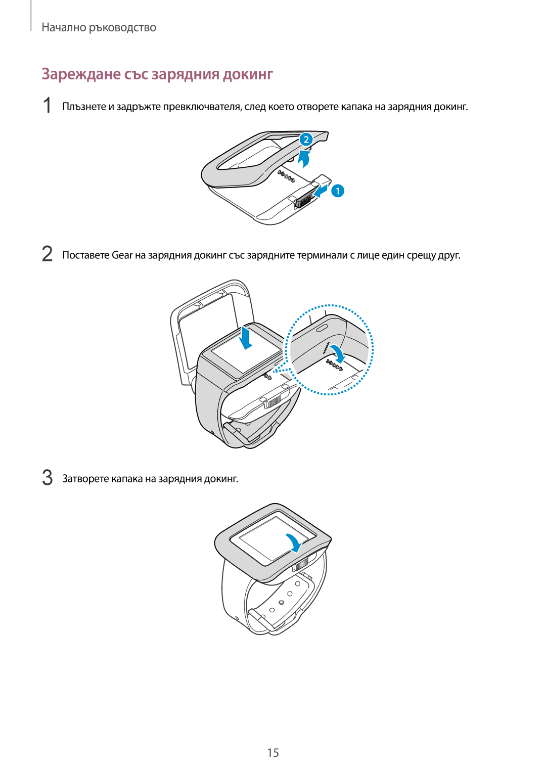 Samsung SM-V7000ZGABGL, SM-V7000ZOABGL, SM-V7000WDABGL, SM-V7000ZAABGL, SM-V7000ZKABGL manual Зареждане със зарядния докинг 